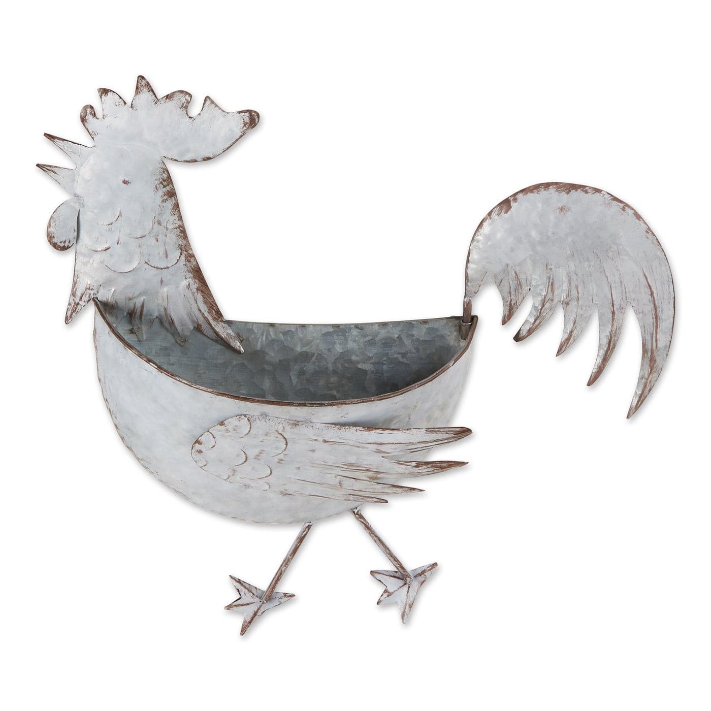 ROOSTER GALVANIZED WALL PLANTER