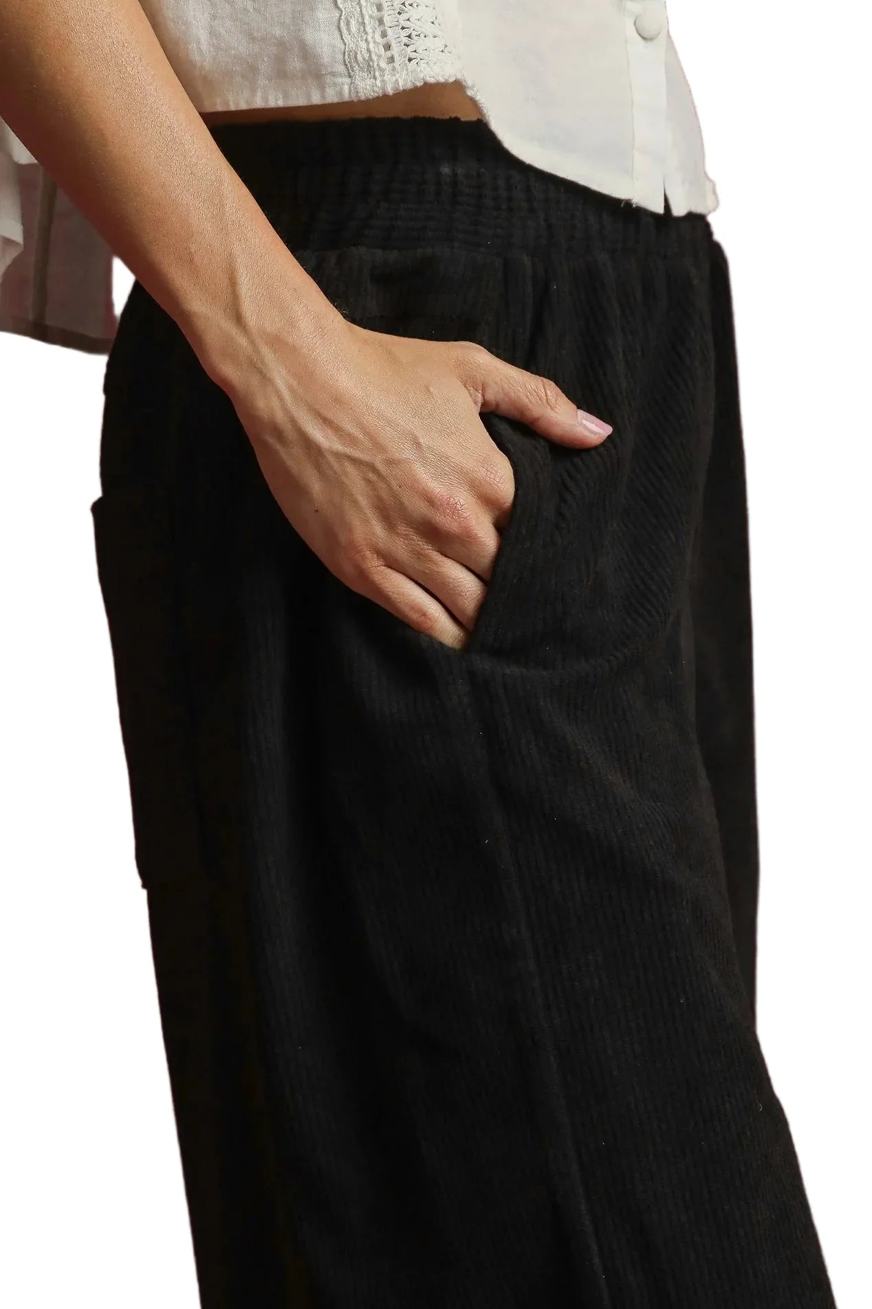 Wide-Leg Corduroy Pants