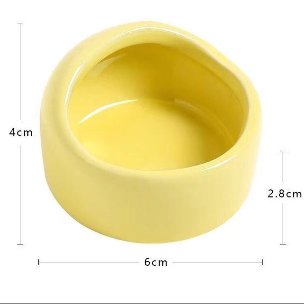 Glazed Ceramic Inward-Lip Feeder Dish