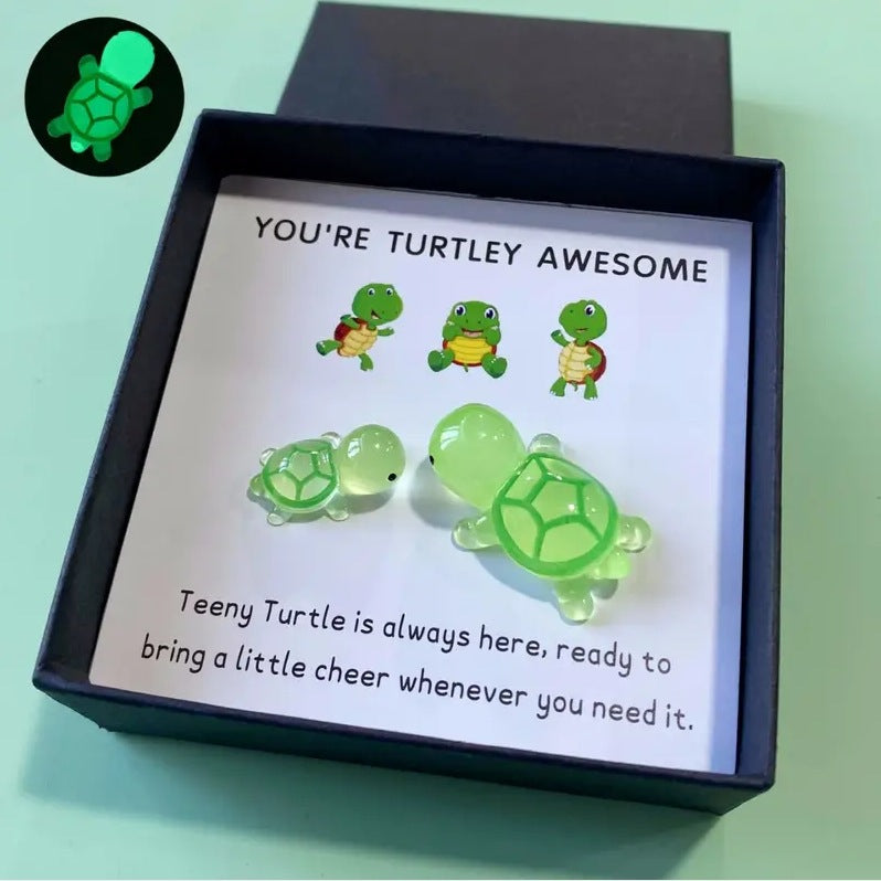 "You're Turtley Awesome" Mini Glass Turtle Keepsake Gift Set