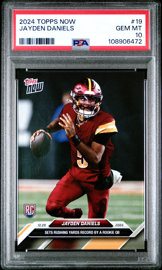 Graded 2024 Topps Now Jayden Daniels #19 Rookie RC Football Card PSA 10 Gem Mint