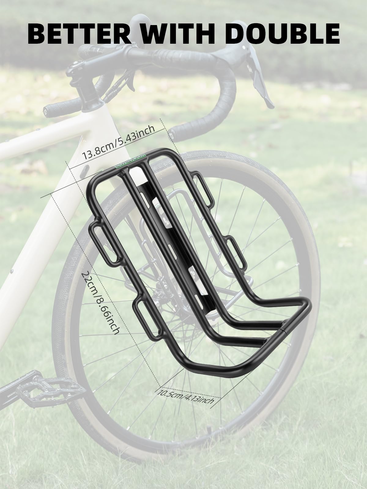 ROCKBROS Front Bike Rack Aluminum Alloy Luggage Touring Carrier Racks 6.6lbs