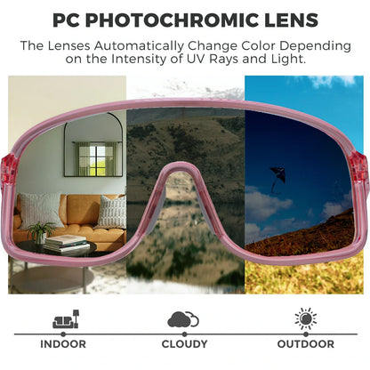 ROCKBROS Cycling Sunglasses Photochromic Polarized Sports Glasses UV400 Unisex