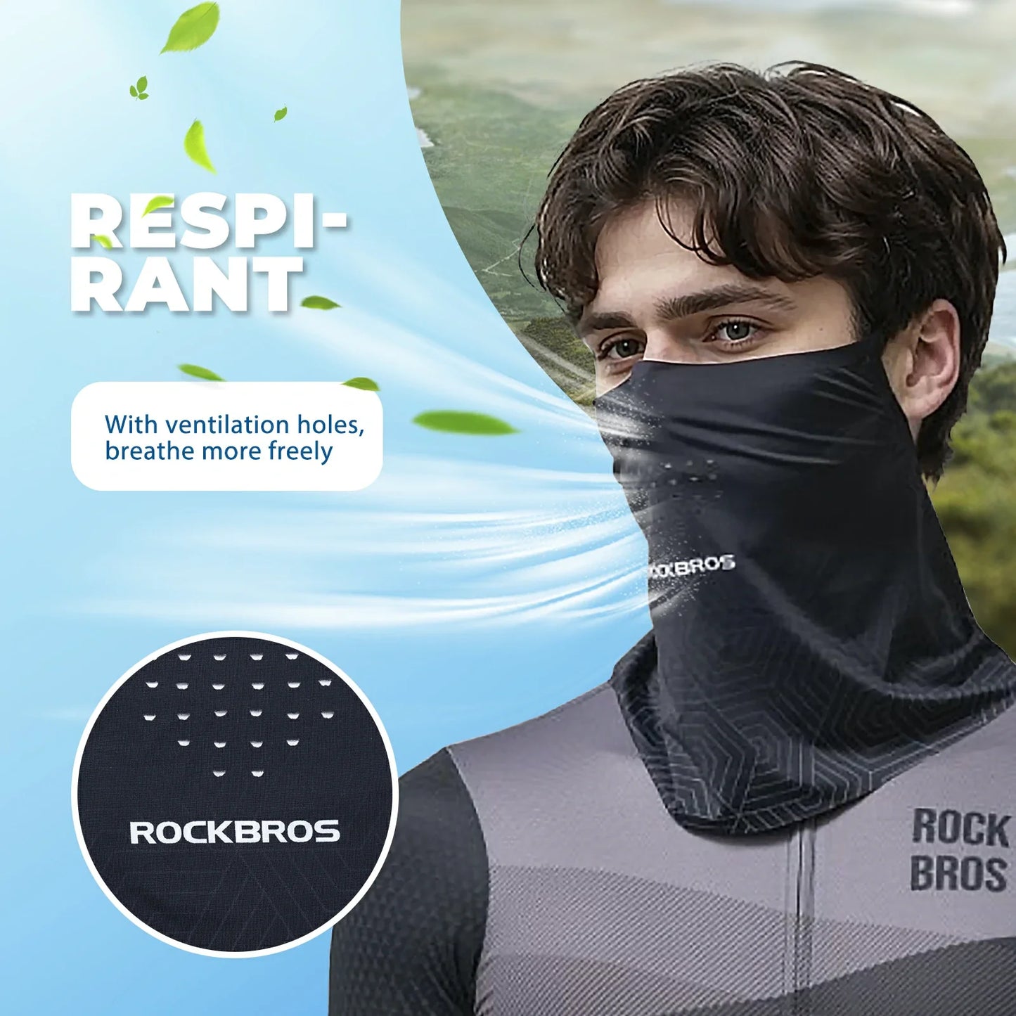 ROCKBROS Summer Cooling Neck Gaiter Breathable Balaclava for Men Women