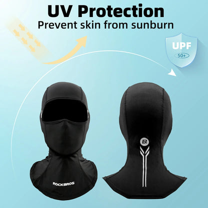 ROCKBROS Face Mask Cooling Neck Gaiter Breathable Face Covering Summer Balaclava