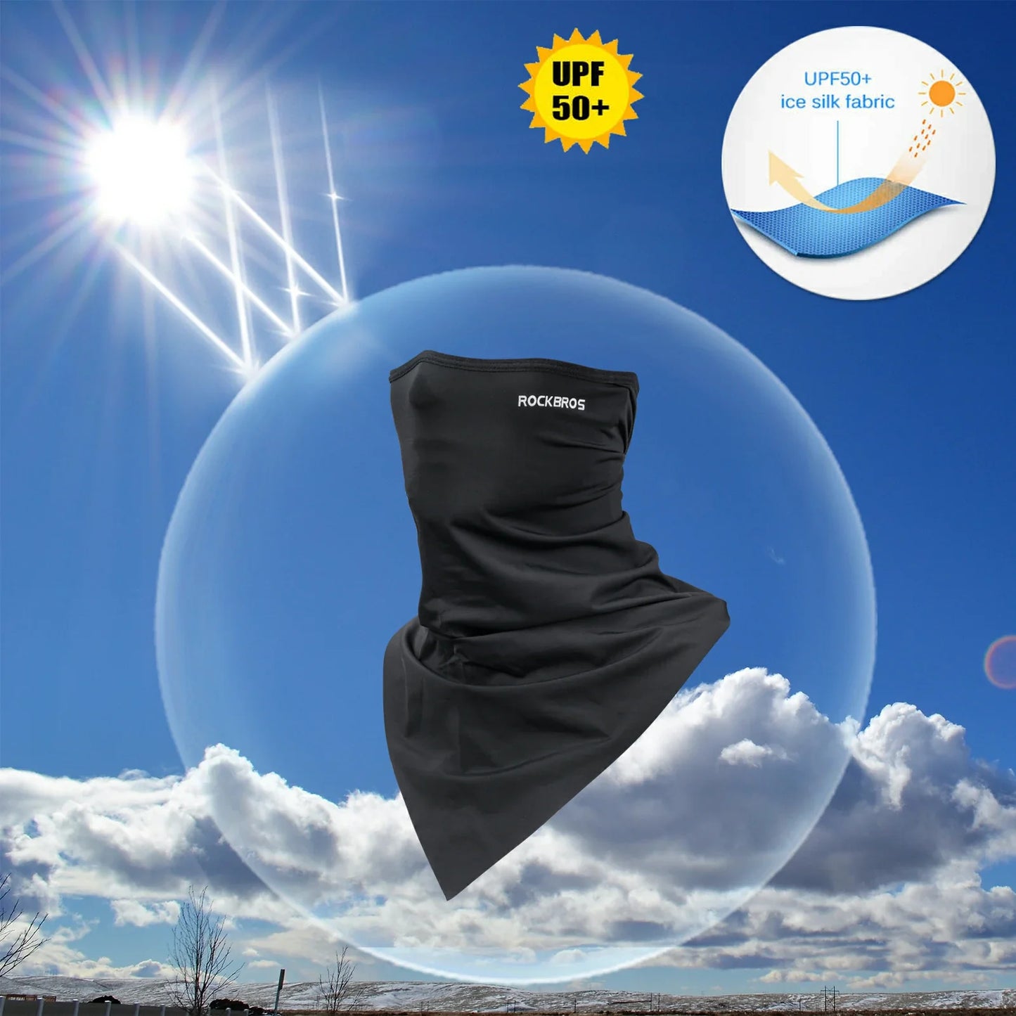ROCKBROS Neck Gaiter-UPF 50+ Cool Face Cover UV Protection Breathable Neck Gaiters