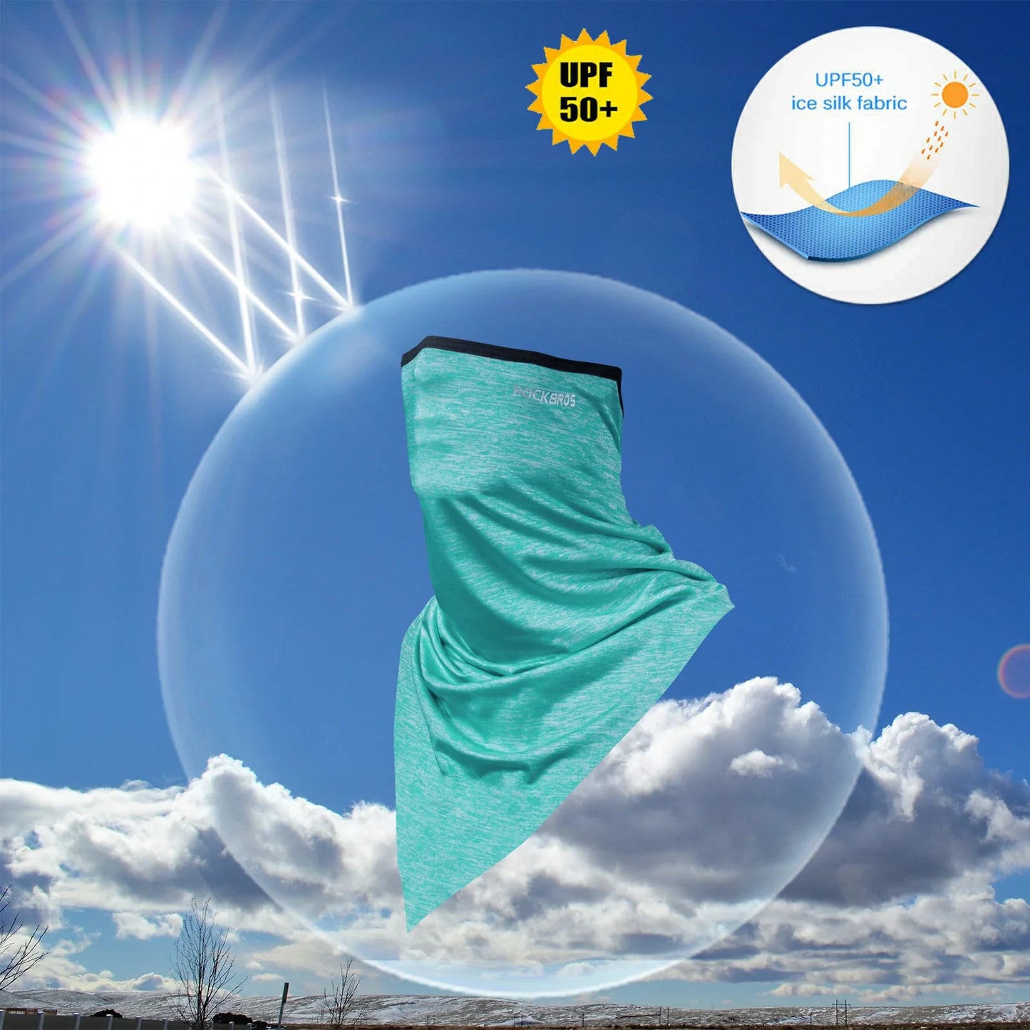 ROCKBROS Neck Gaiter-UPF 50+ Cool Face Cover UV Protection Breathable Neck Gaiters