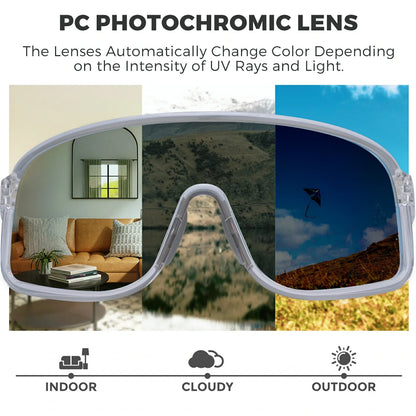 ROCKBROS Cycling Sunglasses Photochromic Polarized Sports Glasses UV400 Unisex