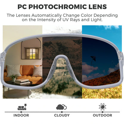 ROCKBROS Cycling Sunglasses Photochromic Polarized Sports Glasses UV400 Unisex