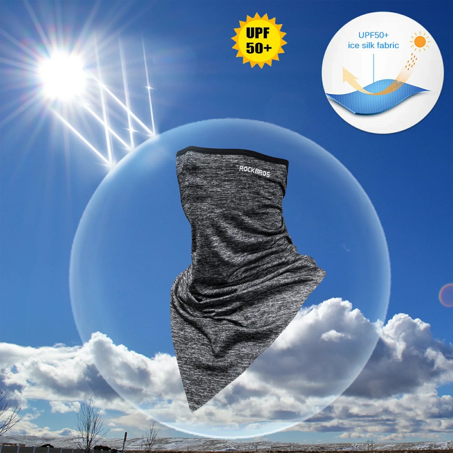 ROCKBROS Neck Gaiter-UPF 50+ Cool Face Cover UV Protection Breathable Neck Gaiters
