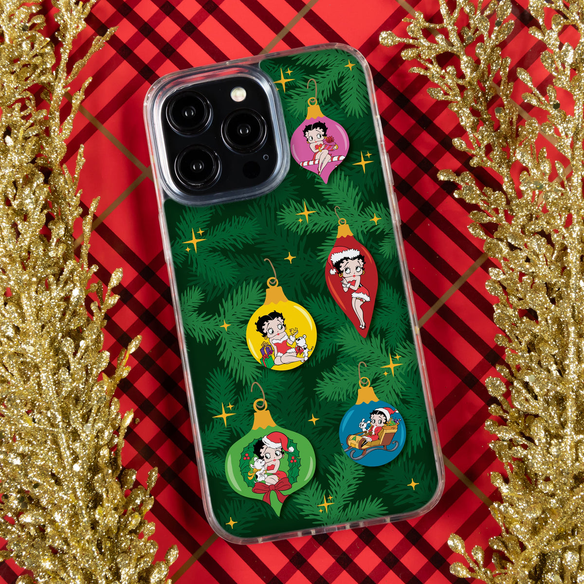 Betty Boop Happy Holidays HD Apple iPhone 12 Series Mag-Safe Phone Case