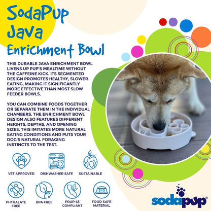 Java eBowl Deep Slow Feeder Dog Bowl for Enrichment | USA Made