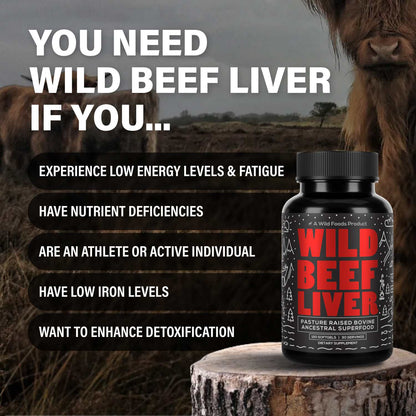 Wholesale case of 6 - NEW: Grass-Fed Beef Liver Capsules - 3000mg per serving