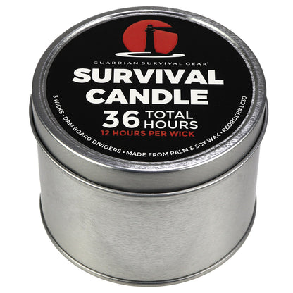 3-Wick 36-Hour Emergency Survival Candle | Long Burning Soy Blend