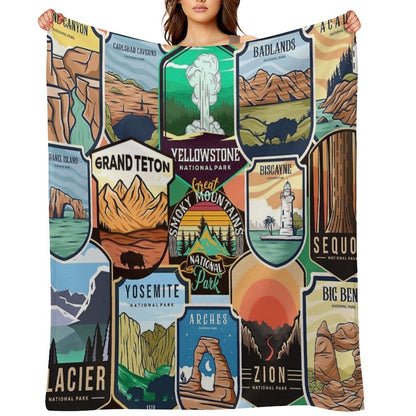 National Parks Logo Design Throw Blanket