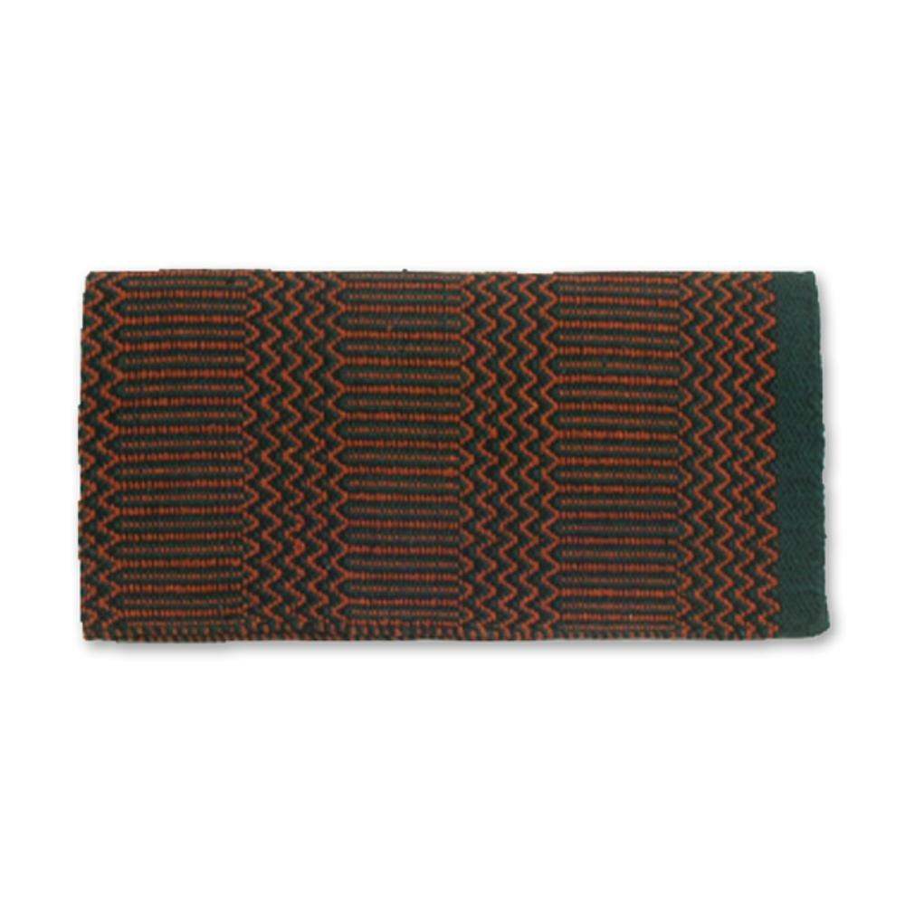 Hunter Green And Rust Double Weave 32x64 Acrylic Blend Saddle Blanket