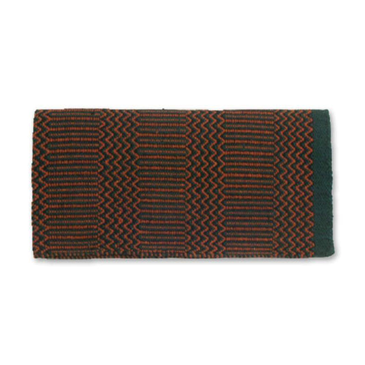 Hunter Green And Rust Double Weave 32x64 Acrylic Blend Saddle Blanket