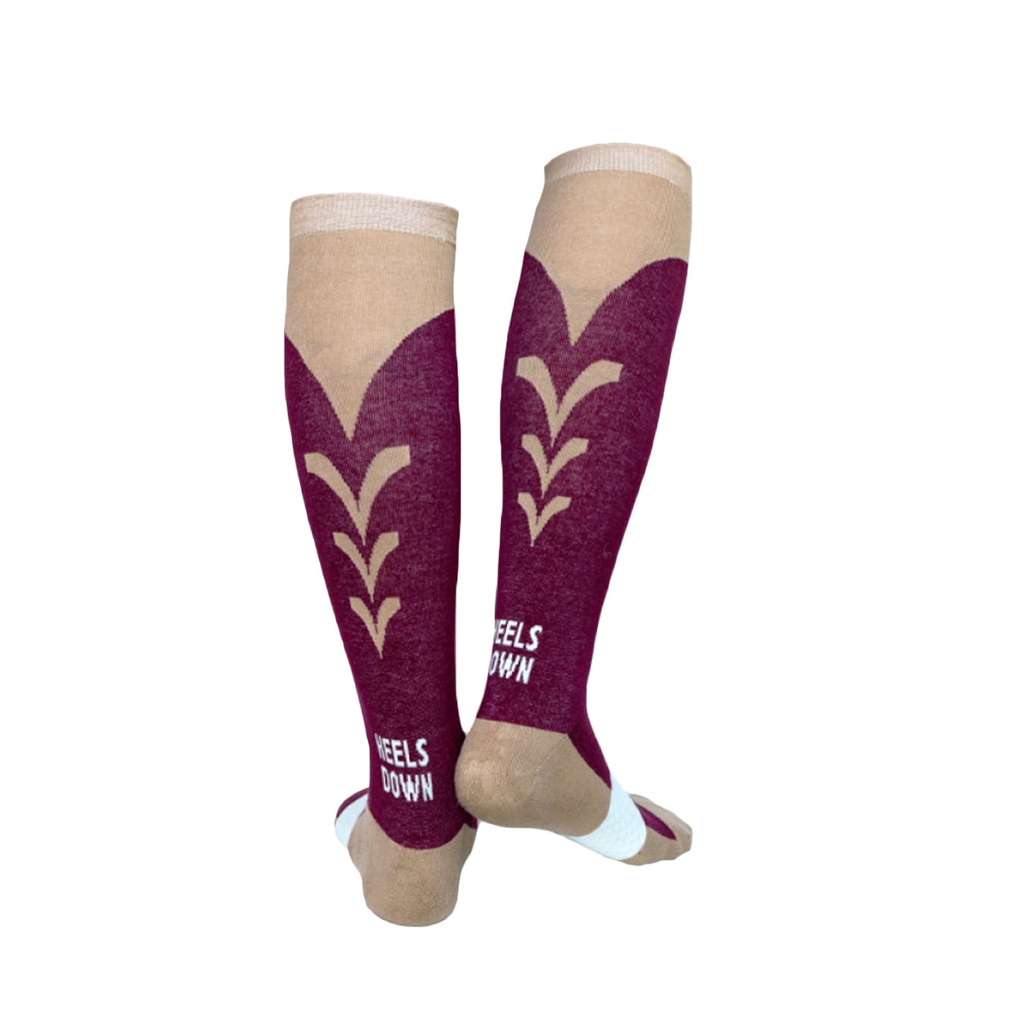 High Performance Riding Socks - Maroon & Cream