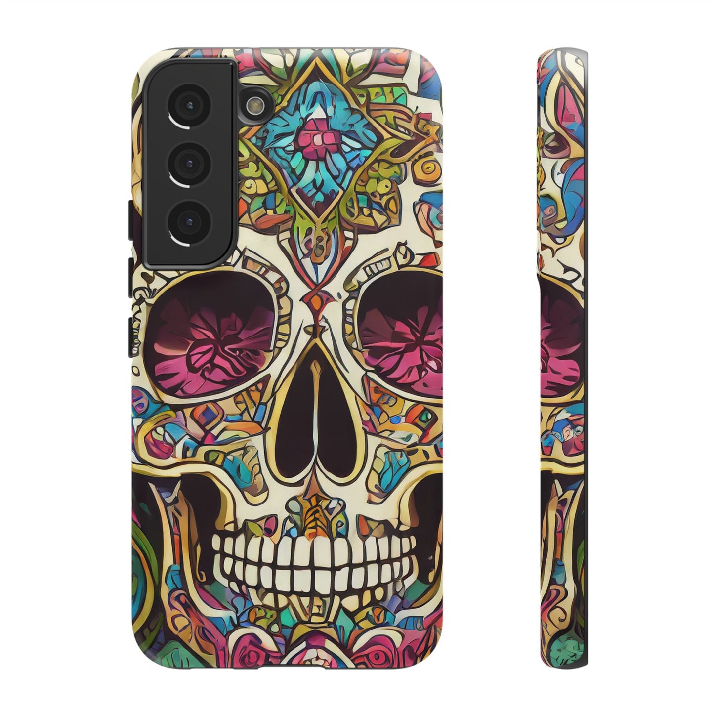Colorful Sugar Skull Tough Phone Case