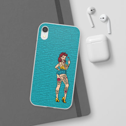 Sassy Pin-Up Stupid Boys Teal Flexi Phone Case