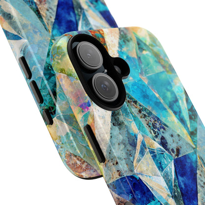 Diamond Blue Abstract Tough Phone Case