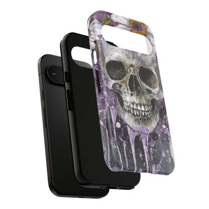 Plum Skull and Daisy Tough Phone Case