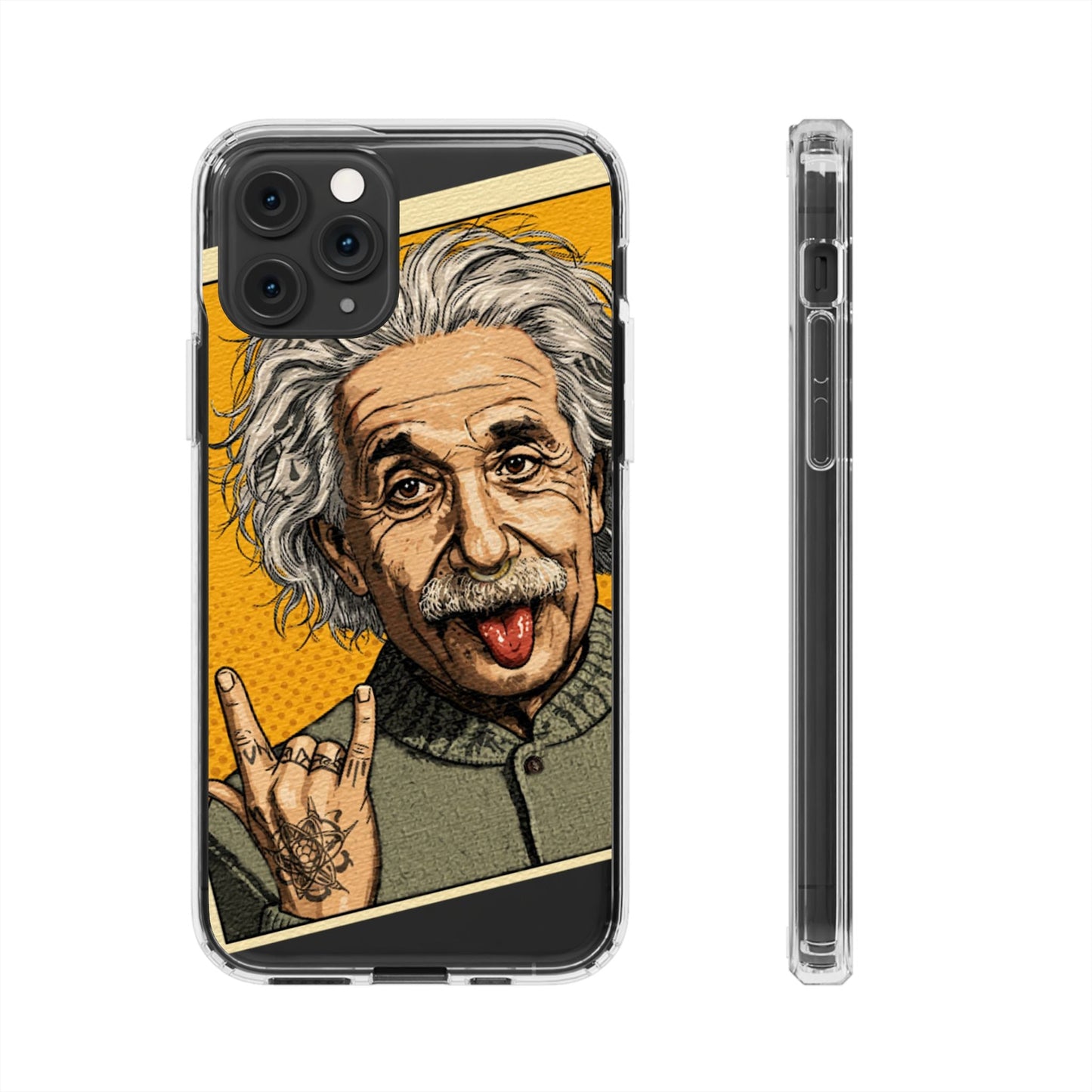 Edgy Einstein Clear Phone Cases