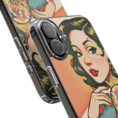 Retro Pin Up Clear Phone Case