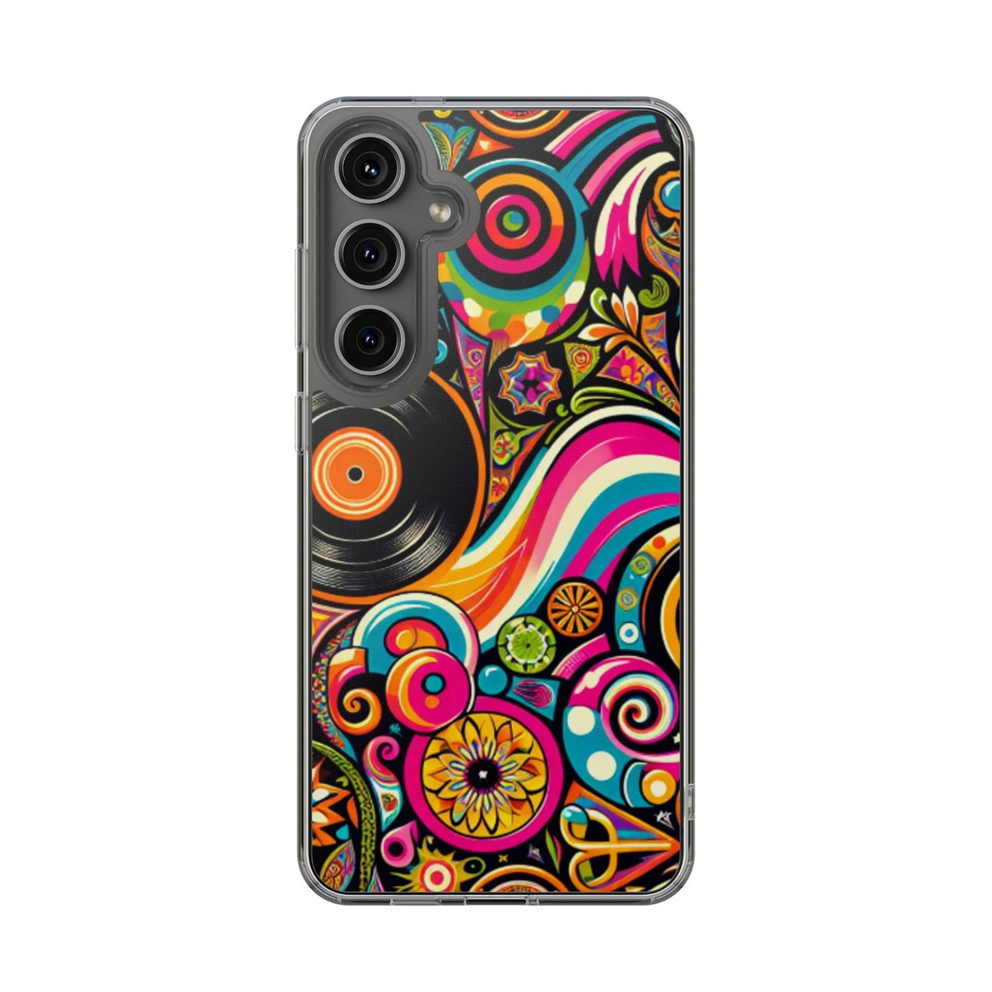Colorful Vinyl Record Clear Phone Case