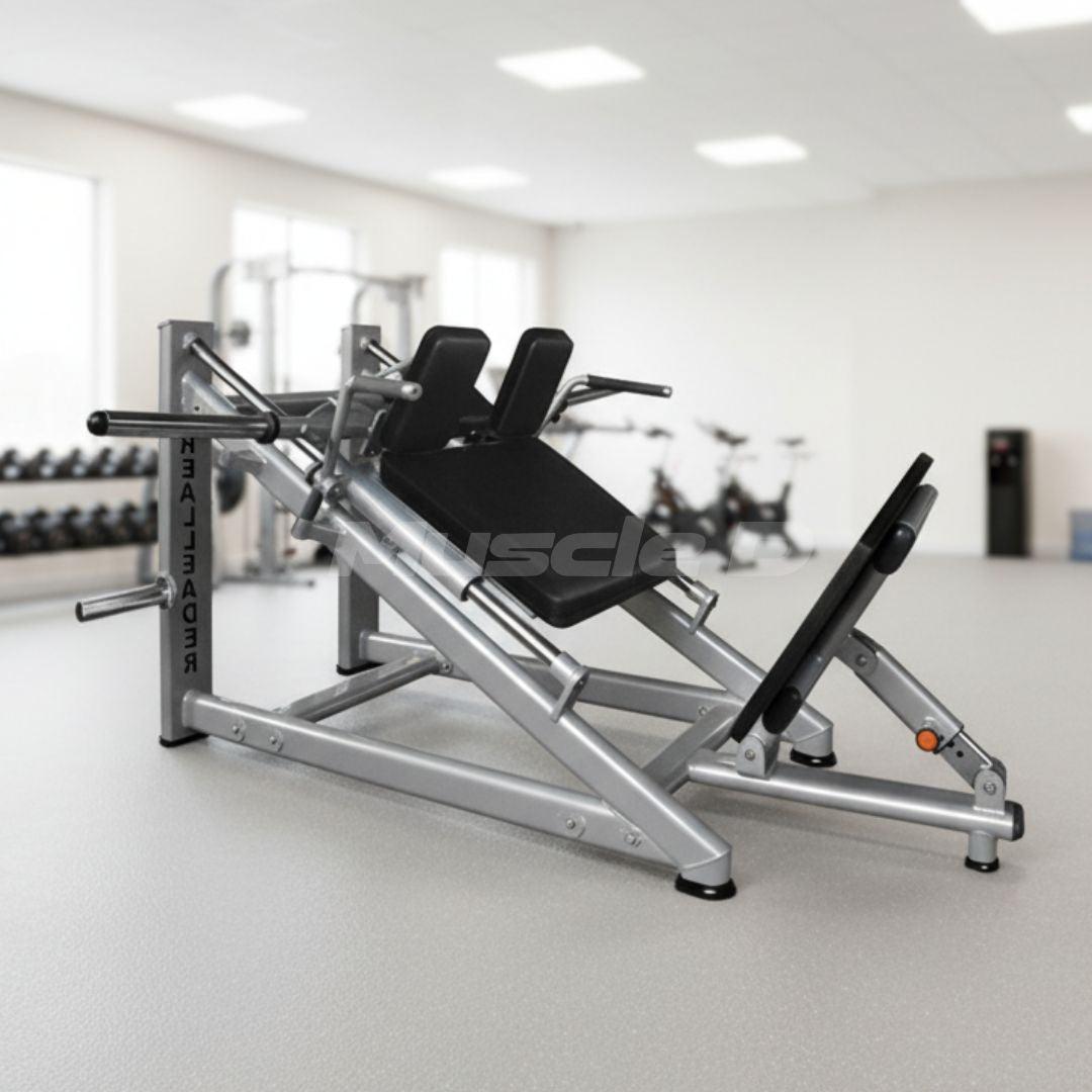 30-Degree Linear Hack Squat Machine - Muscle D Fitness - Plate-Loaded - Adjustable Foot Plate