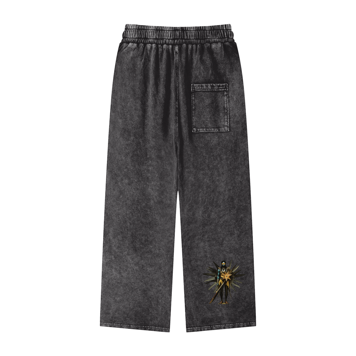 Amaru Khan Stars Acid Wash Straight Leg Pants