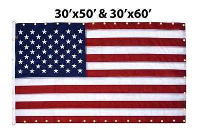 Nylon American Flag with Grommets Along Edges for Wall Hanging - Indoor or Outdoor *Made in USA*