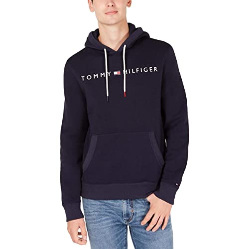 Tommy Hilfiger mens Thd Hoodie Hooded Sweatshirt, Navy Blazer, Medium US