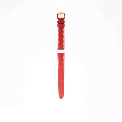Red Hammered Calfskin Ecru Stitches Watch strap
