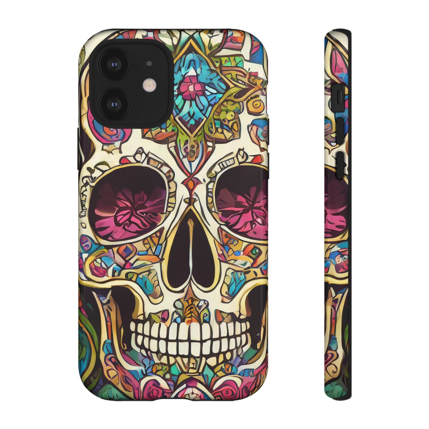 Colorful Sugar Skull Tough Phone Case