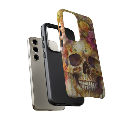 Unique Floral Skull Tough Phone Case