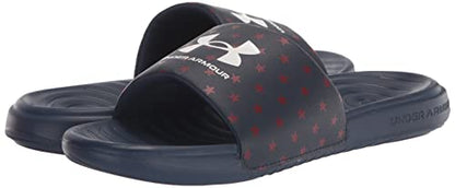 Under Armour Men's Ansa Graphic Slide Sandal, Academy Blue (403)/White, 12