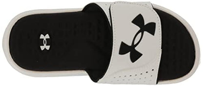 Under Armour boys Ignite Pro Slide Sandal, (101) White/White/Black, 5 Big Kid US