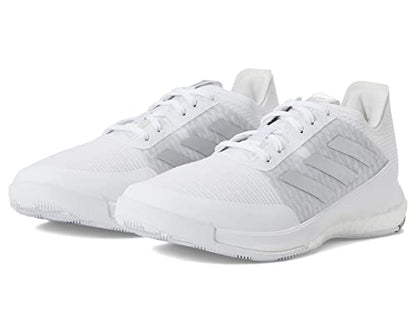 adidas Women's Crazyflight Volleyball Shoe, White/Silver Metallic/Grey, 10
