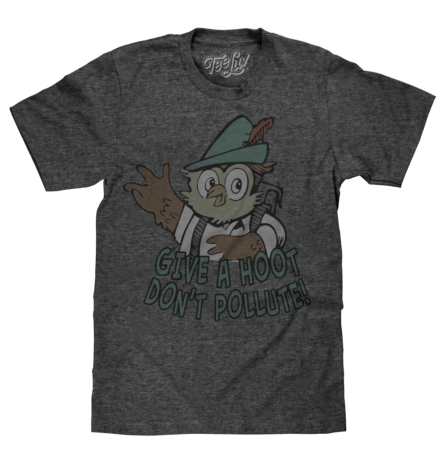 Woodsy Owl Give a Hoot Don't Pollute T- Shirt - Gray