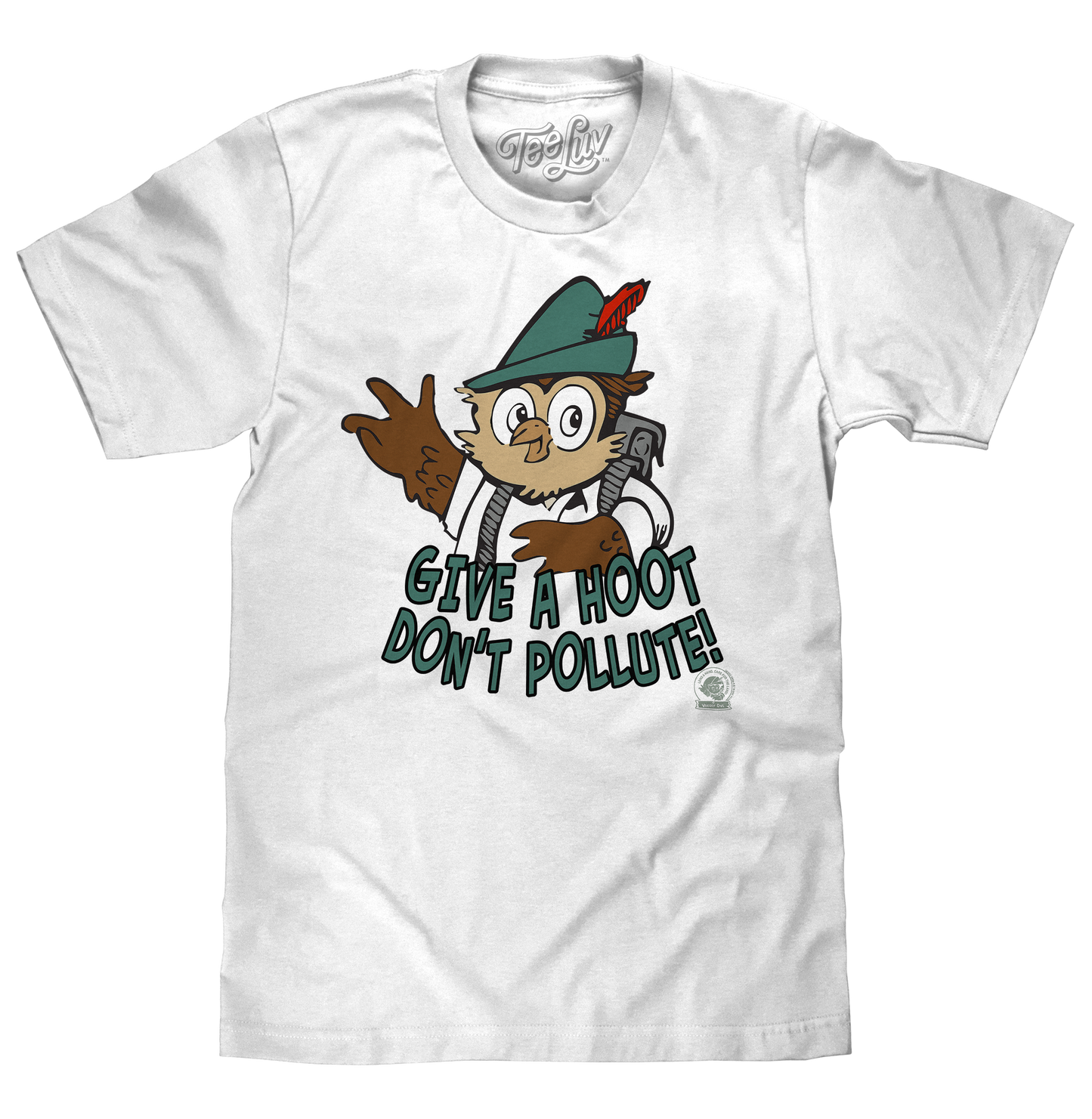 Woodsy Owl Give a Hoot Don't Pollute on Recycled T-Shirt - White