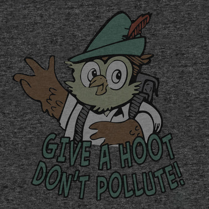 Woodsy Owl Give a Hoot Don't Pollute T- Shirt - Gray