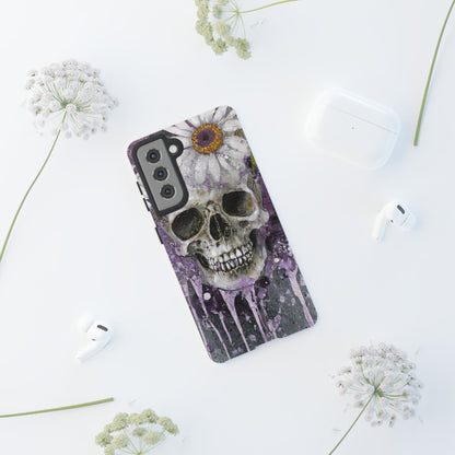 Plum Skull and Daisy Tough Phone Case