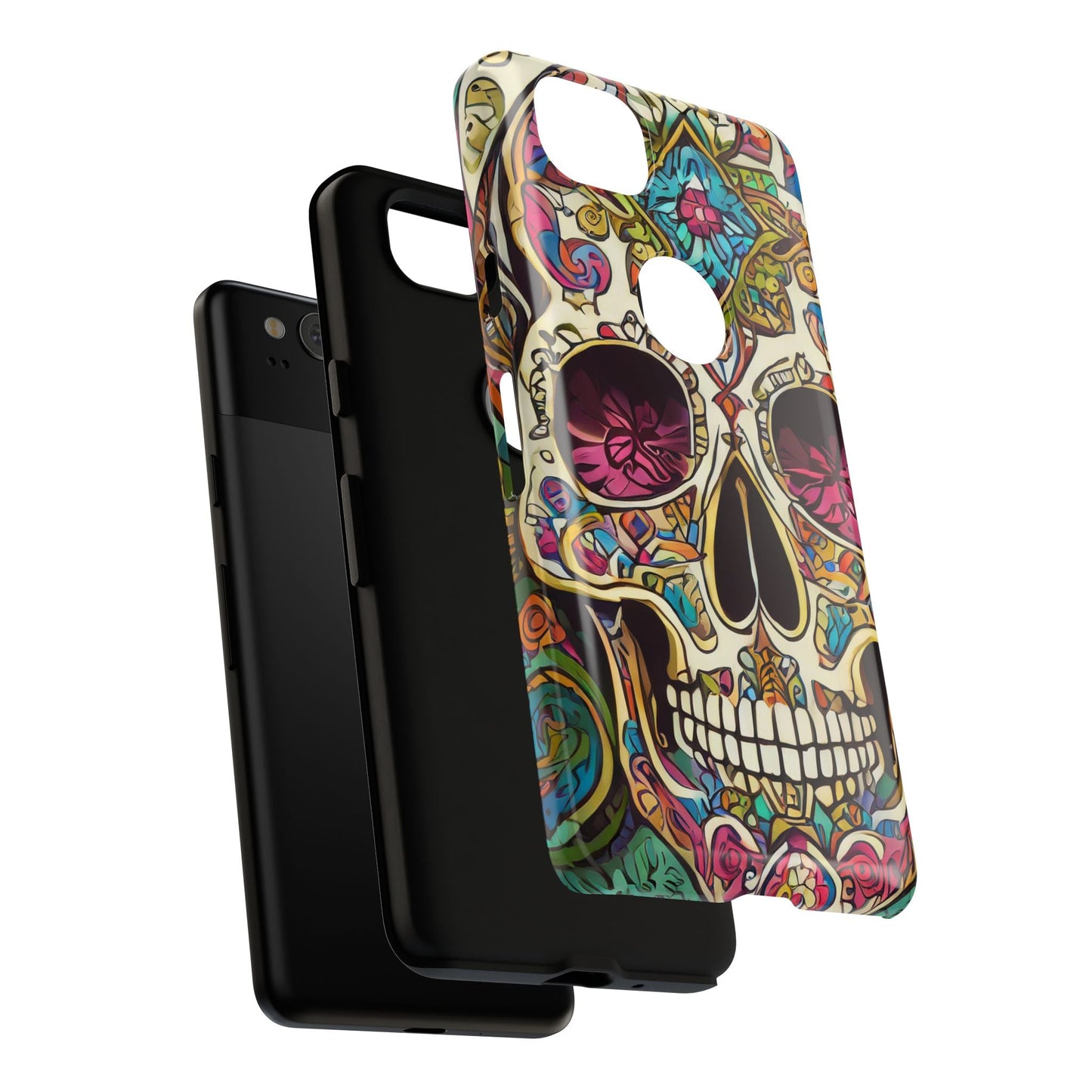 Colorful Sugar Skull Tough Phone Case
