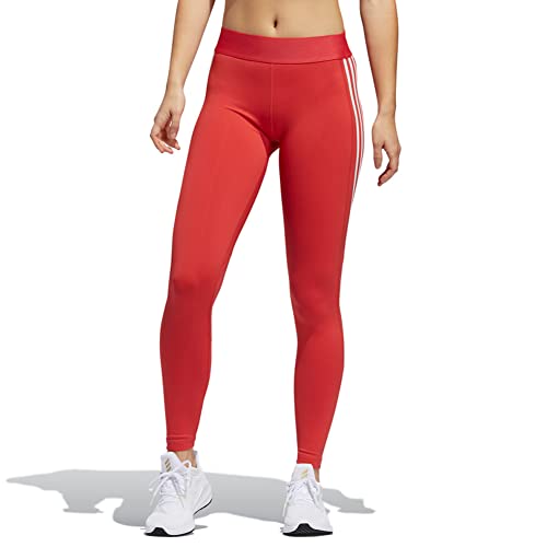 adidas Women's Alphaskin Sport 3-Stripes Long Tight Glory Red X-Small
