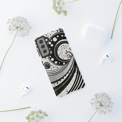 Artistic Black & White Swirl Tough Phone Case