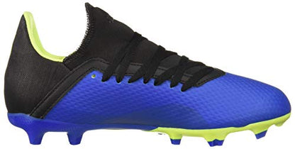 adidas Unisex-Kid's X 18.3 FG Soccer Shoe, Football Blue/Solar Yellow/core Black, 1.5 M US Big Kid