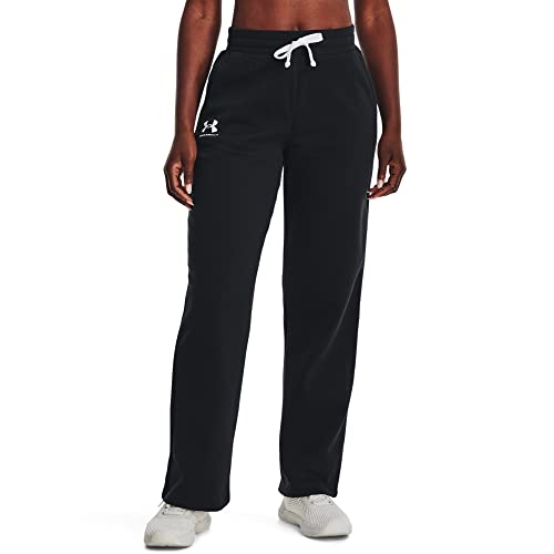 Under Armour Women's Standard Rival Fleece Straight Leg Pant, (001) Black / / White, Large