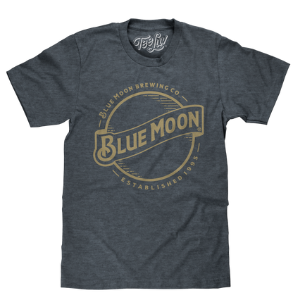 Blue Moon Gold Print Logo T-Shirt - Indigo