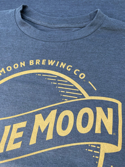 Blue Moon Gold Print Logo T-Shirt - Indigo